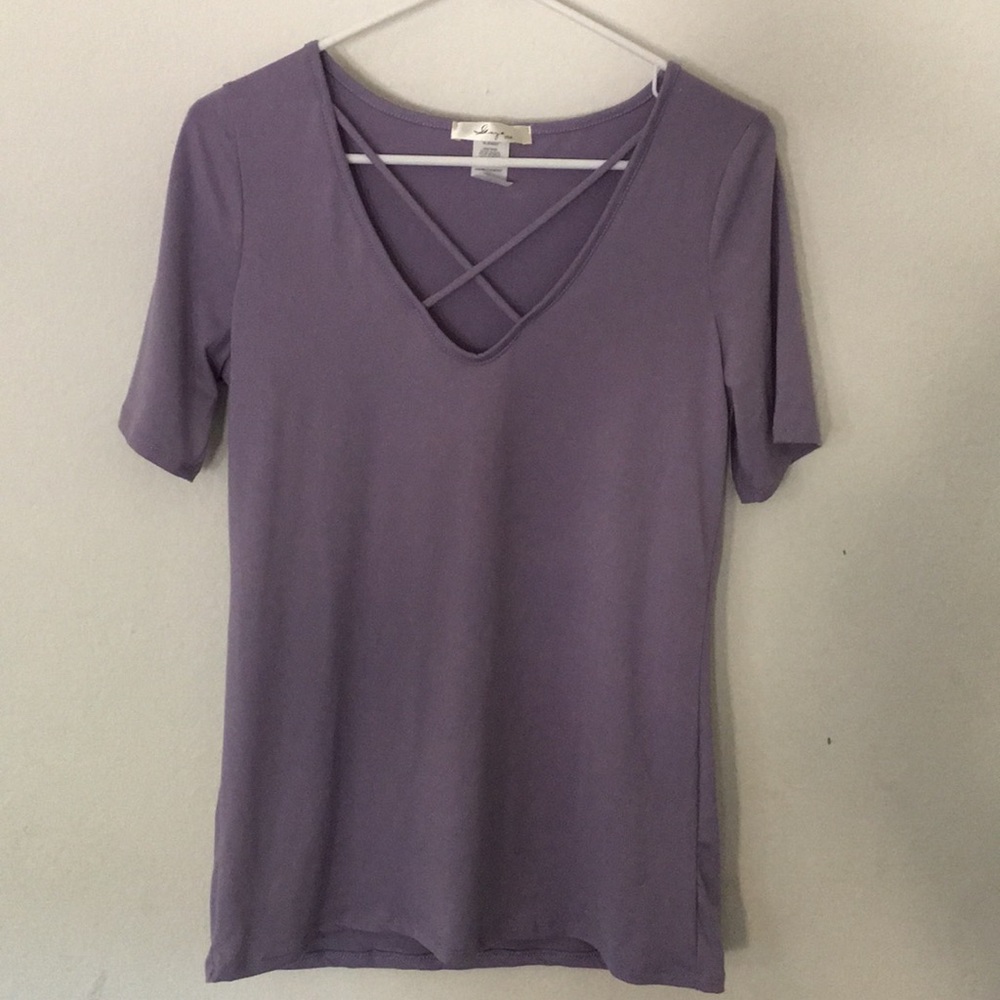 NWOT Super Soft Cross Front Tee